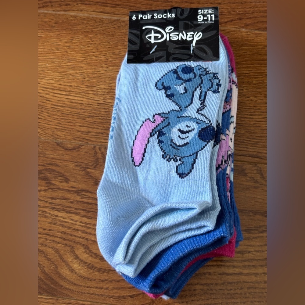 Disney Stitch & Angel Character ankle Socks 6 pair set
